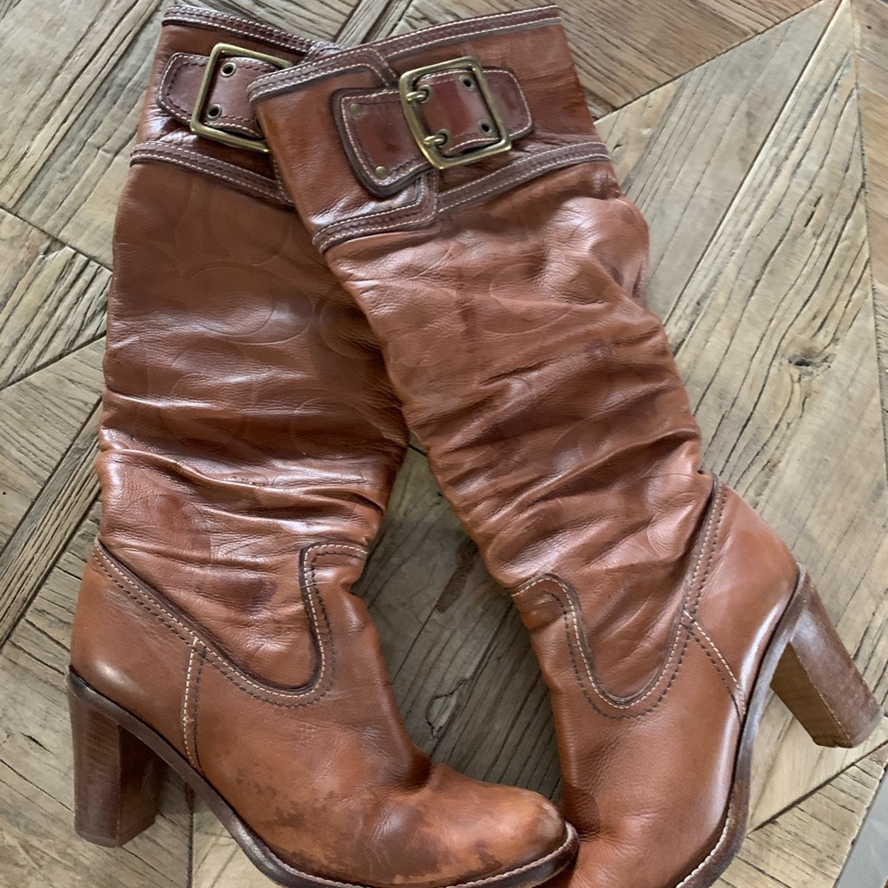 Women’s Leather Slouch Coach Boots - Picture 5 of 8